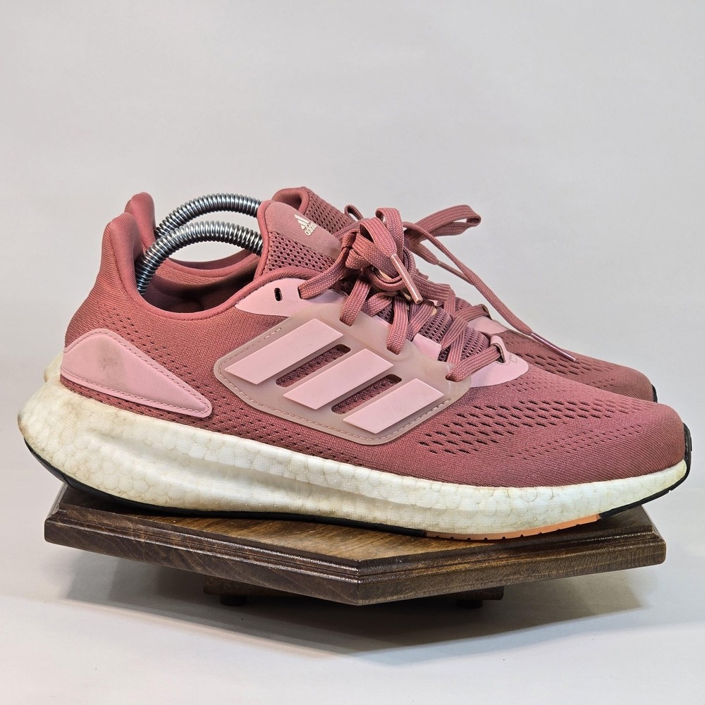 Adidas Running Shoes Womens Size 9 Pink Boost Cushion Road Trainer HQ1461